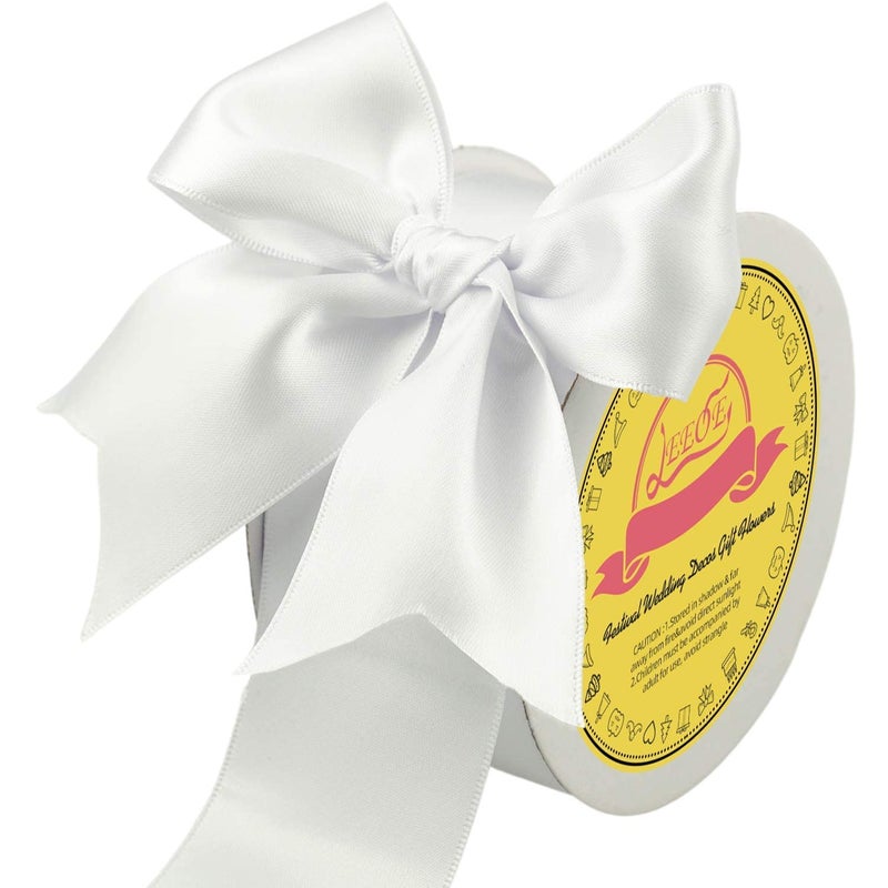 LEEQE Double Face Satin Ribbon 2 inch X 25 Yards Polyester White Ribbon for Gift Wrapping Very Suitable for Weddings Party Hair Bow Invitation Decorations and More - Image 2